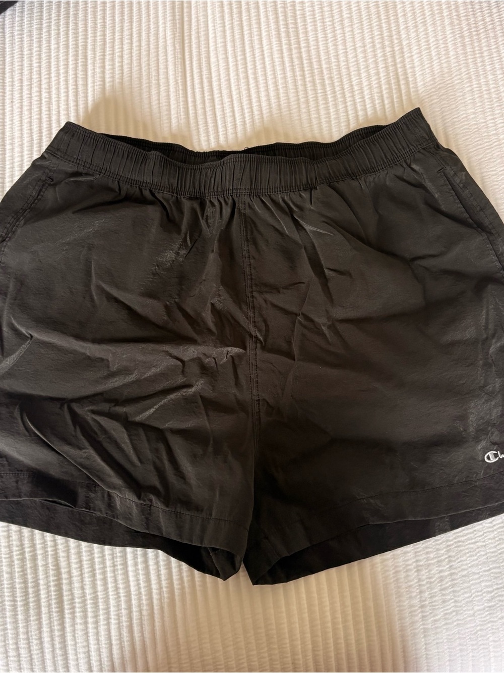 Champion Black Athletic Shorts with Subtle Logo
